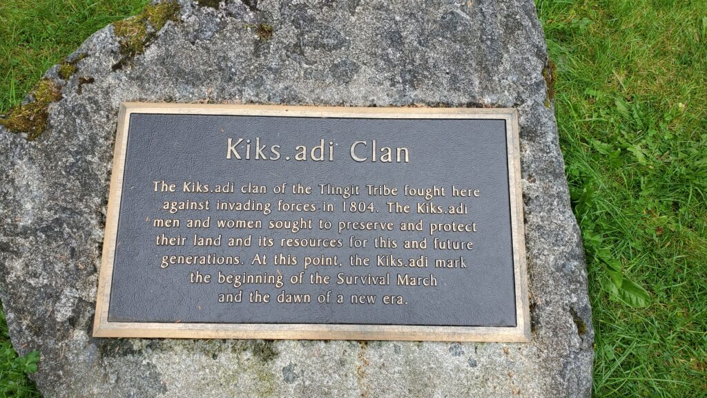 Plaque commemorating the 1804 Battle of Sitka. 